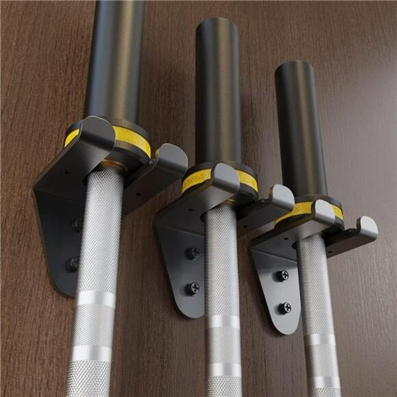 Single Olympic Barbell Hanger,Garage Gym Bar Wall Rack,Holds Under 33mm Bar Size - Picture 6 of 6